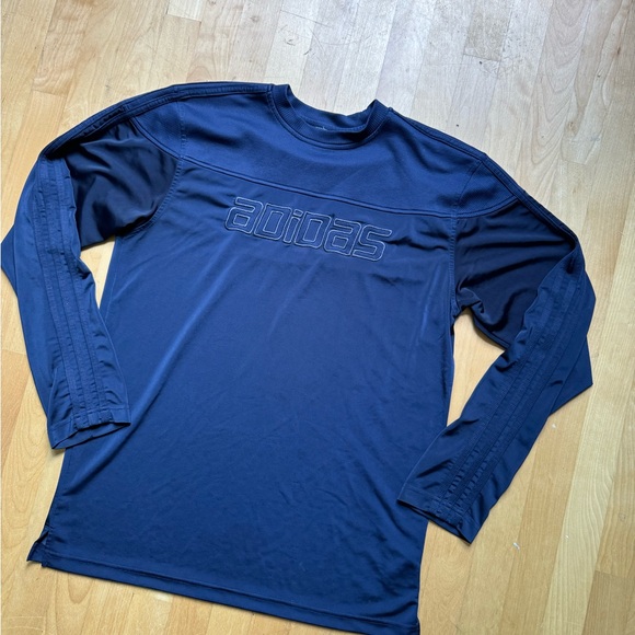 Vintage 90S Adidas Centre Logo Hype Jersey Long-sleeve - Picture 2 of 5